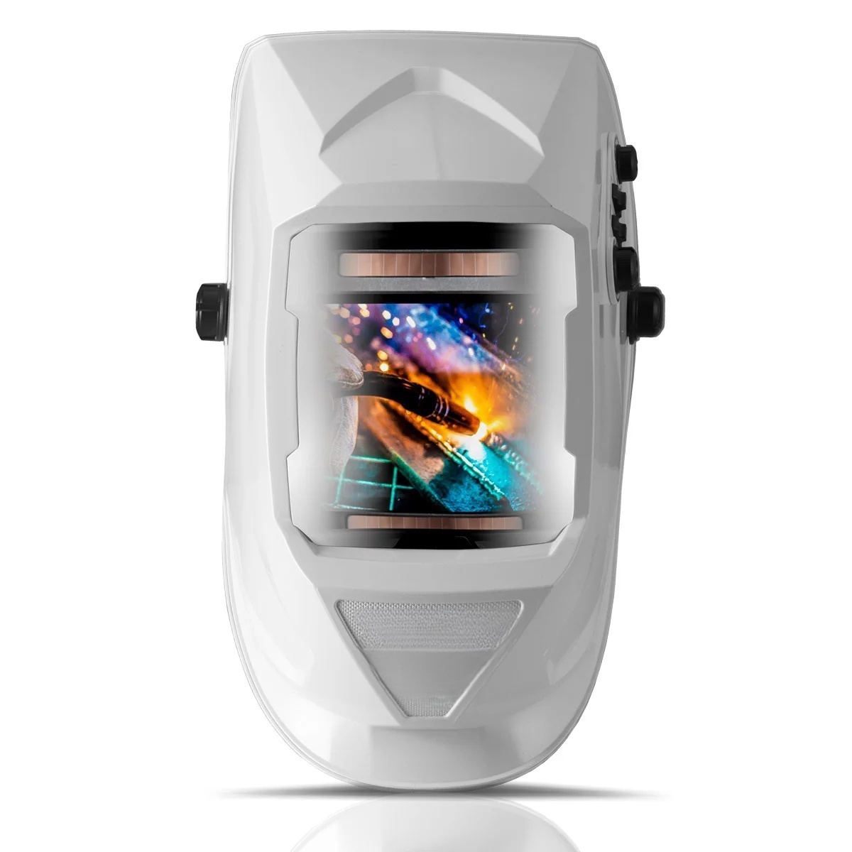 fully automatic welding helmet with 3 in 1 function ST-990 XW Real Color Optical class 1/1/1/1 extra large field of vision, 5 spare lenses and bag, white glossy