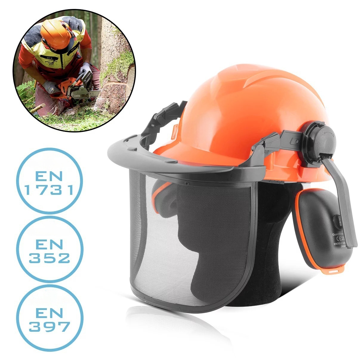 VICKY FH-100 ST forestry helmet with visor and hearing protection EN397 EN352 EN1731 safety helmet | safety helmet | head protection | work helmet with face protection