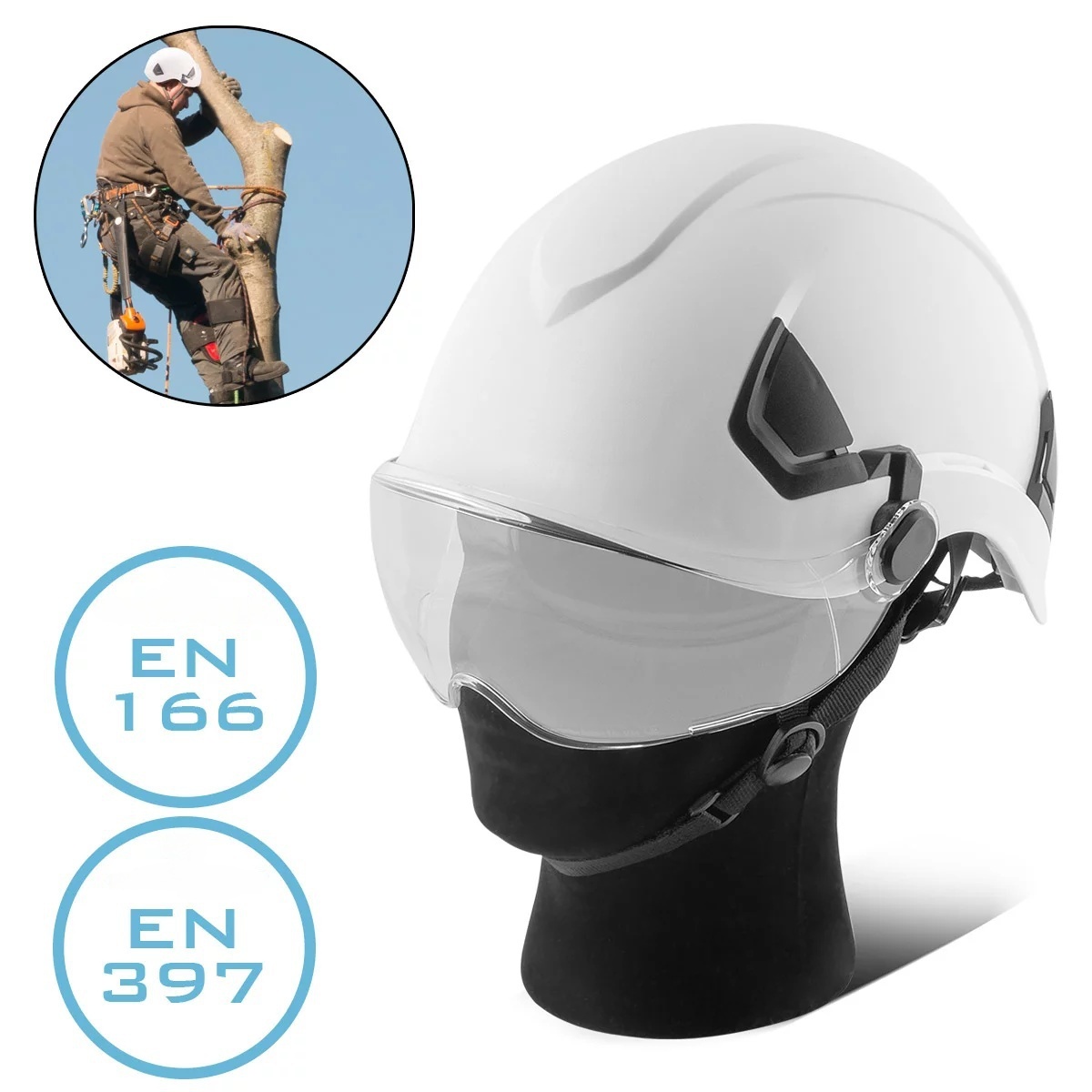 VICKY SVH-100 ST safety helmet with visor EN397 EN166 forestry helmet | safety helmet | head protection | construction helmet | work helmet with eye protection | safety goggles