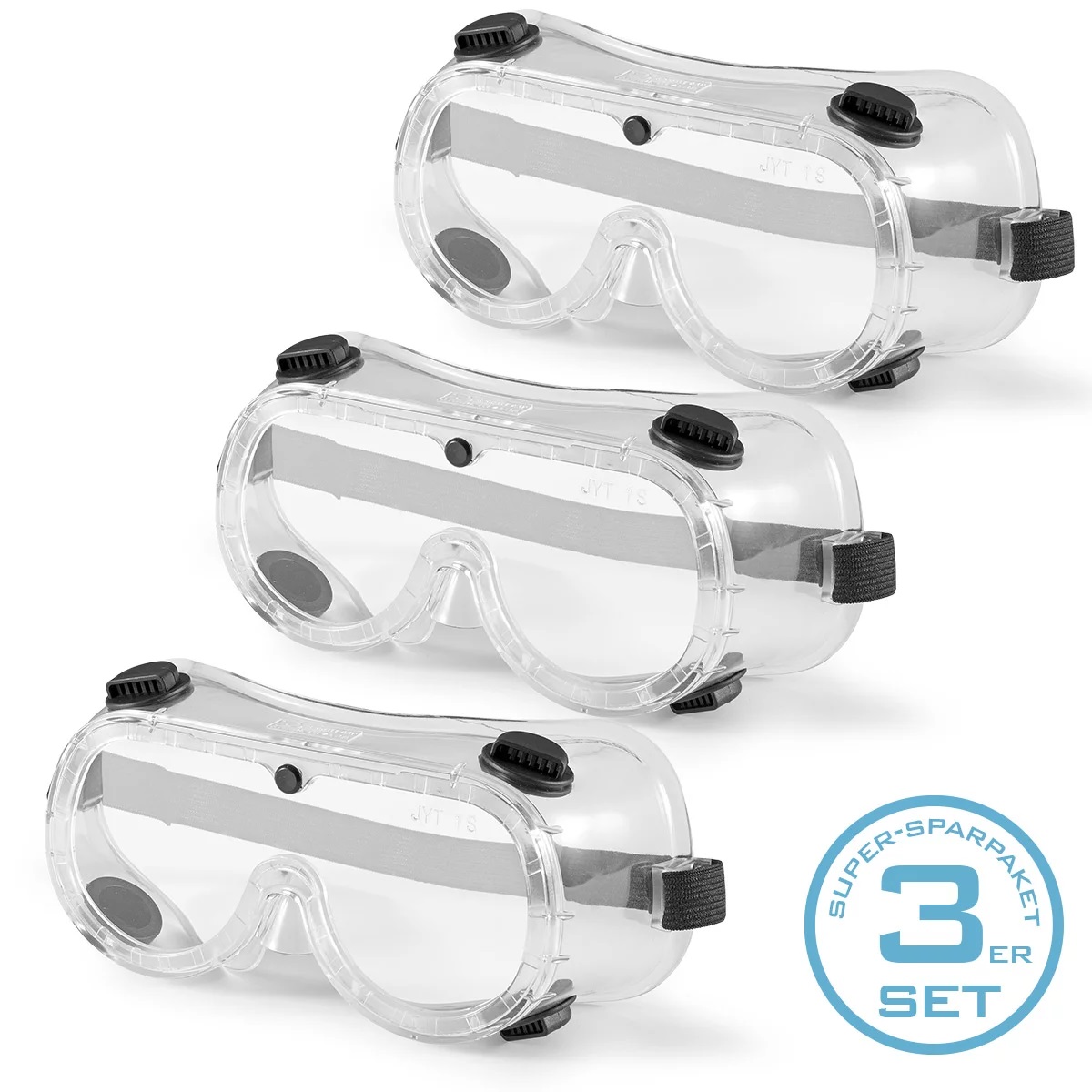 Vicky Safety goggles basket goggles over goggles with flexible retaining strap 3er Set