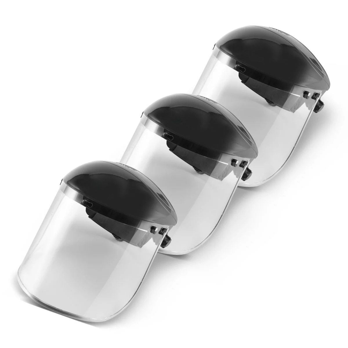 Vicky set of 3 face shield with face visor for grinding very light with large viewing screen, fit through adjustable comfortable headband.
