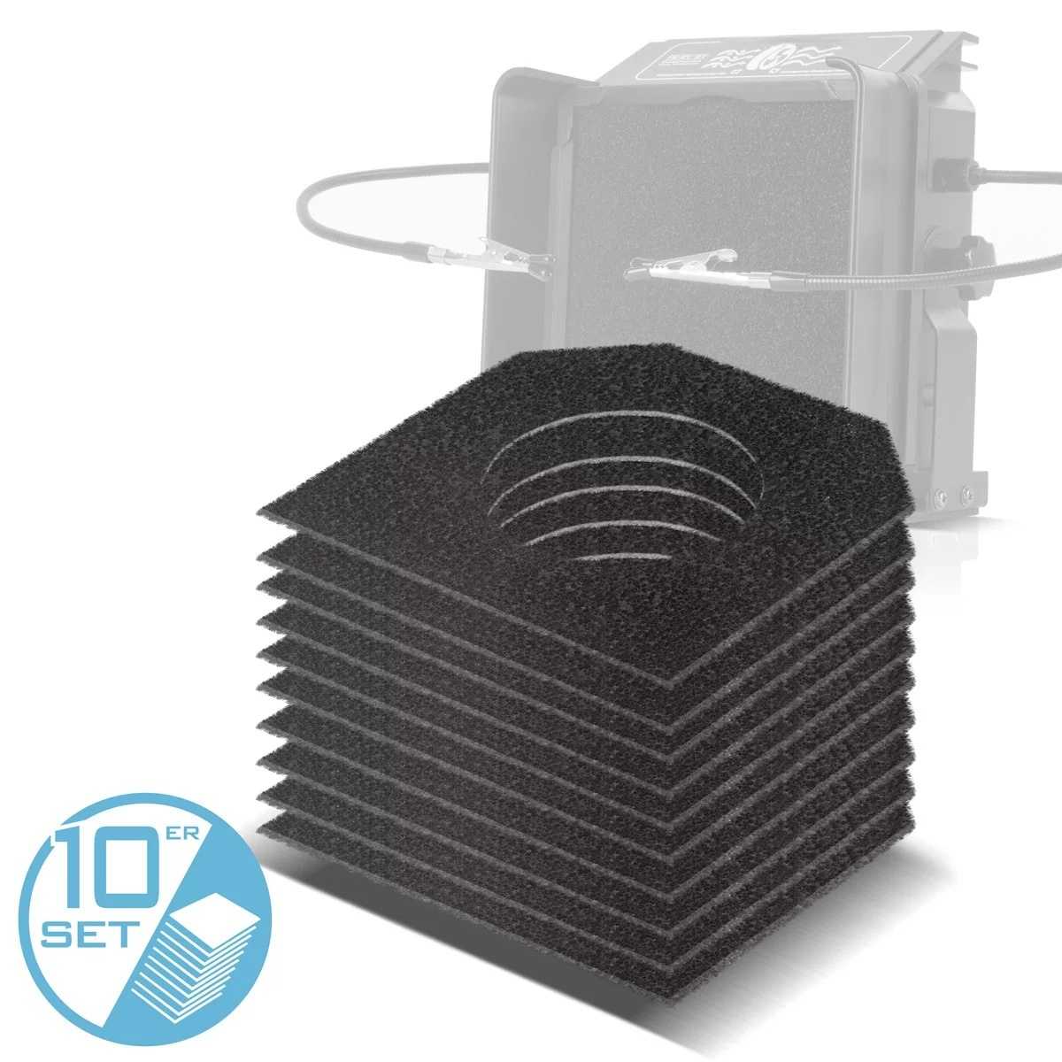 vicky Activated charcoal filter rear side set of 10 for fume extractor FE-27 ST replacement filter | air filter | particle filter for extraction system | smoke absorber | fume extractor | solder